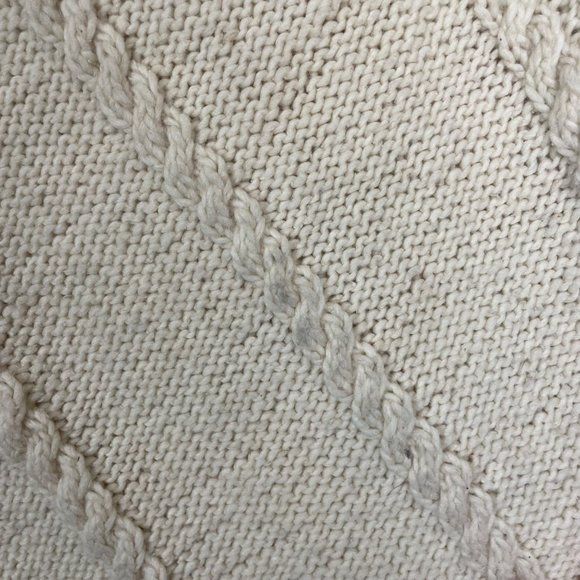 Ande Wear Woman's OS White Cable Knit Wool Blend Made in Ecuador‎ Poncho - Picture 4 of 7